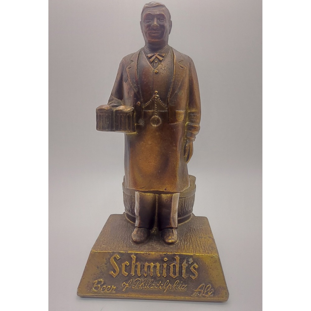 Vintage Schmidts Beer Philadelphia Ale Bartender Statue Advertising